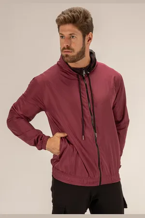 Dulk Jaqueta Corta Vento Gola Alta Resistente a Água Masculino Vinho