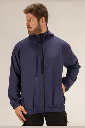 Dulk Corta Vento Azul Marinho Classic Masculino Com Capuz Treino