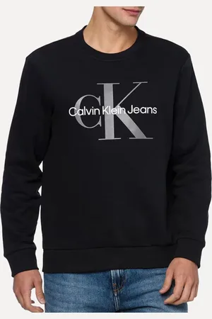 Calvin Klein Moletom Jeans Masculino Crewneck Issue Monograma