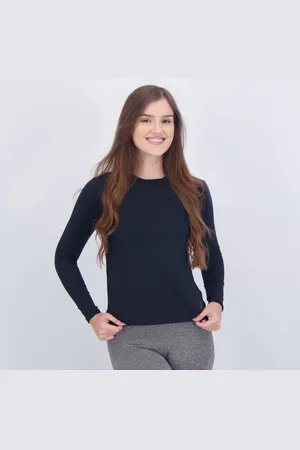 Selene Camiseta Manga Longa Proteção UV50+ Feminina Preta