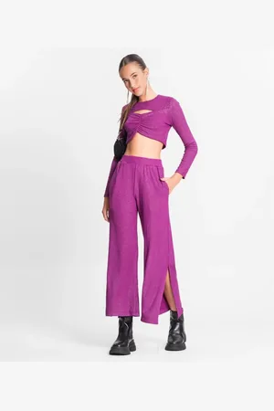 Minty Infantil - Calça Juvenil Feminina Em Ribana Canelada