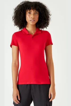 Malwee Blusa Polo Básica Feminina Com Peitilho Em Piquet Stretch