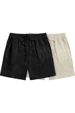 Genuine Kit 2 Bermuda Short Linho Premium Masculino Mauricinho Moda Praia - + Bege