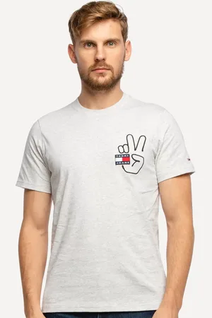 Tommy Hilfiger Camiseta Masculina Peace Badge Graphic Mescla