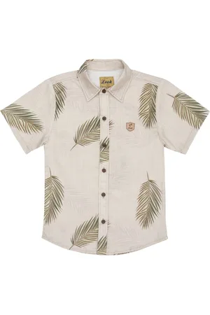 Look Jeans Infantil - Camisa Juvenil Folhagem