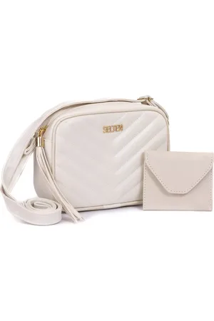 Selten Bolsa Lateral Feminina Em Metalasse Off-White + Carteira Mine
