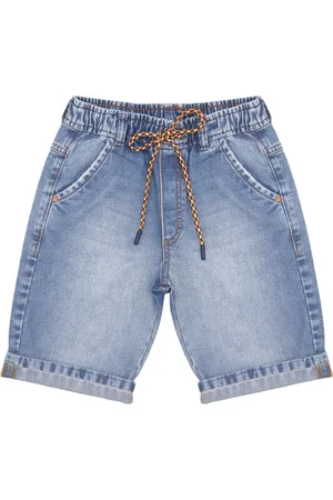 Look Jeans Infantil - Bermuda Juvenil Elástico Jeans