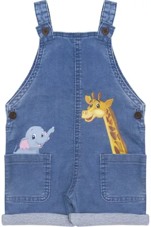 Look Jeans Infantil - Macacão Moletom Jeans
