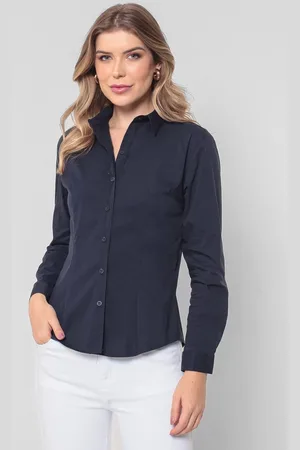 Intens Camisa Manga Longa Algodão Azul