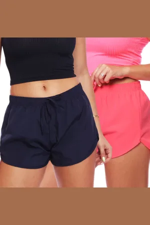 ADRIBEN Kit 2 Shorts Curto Feminino Tactel Praia Piscina Academia Corrida /Marinho