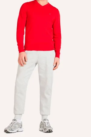 Tommy Hilfiger Calça Masculina Moletom Regular Flag Logo Mescla