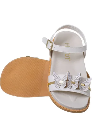 Pepite Moda Infantil Infantil - Chinelo Sandalia InfantoJuvenil Feminina Confortável Laço Borboleta Branca