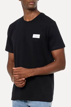 Calvin Klein Camiseta Jeans Masculina Logo Retângulo Since 1978 Preta