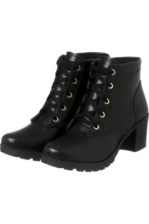 Nine4 Bota Cano Curto Casual Elegante Confortavel dia a dia Preta