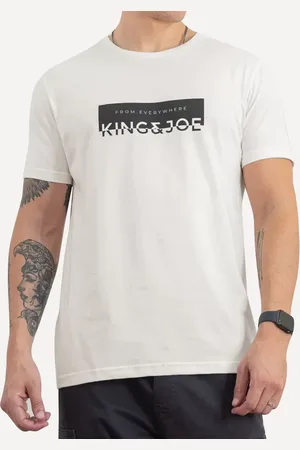 King & Joe Camiseta Masculina Logomania Negativo Off-White