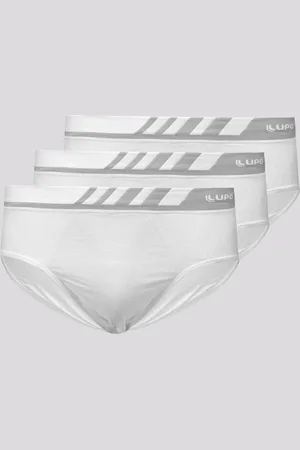 LUPO Kit 3 Cuecas Slip Microfibra Sem Costura Branca