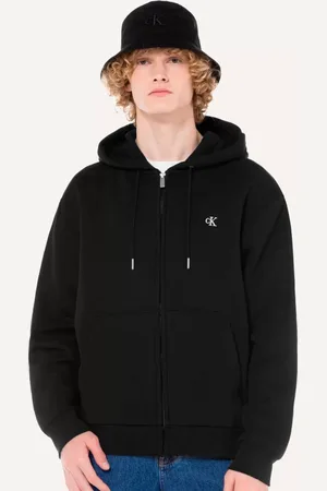 Calvin Klein Moletom Masculino Hoodie Fleece Full-Zip CK Logo