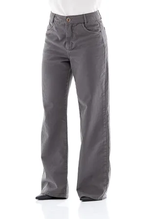 ARAUTO JEANS Calça Jeans Feminina Arauto Wide Leg Color Chumbo