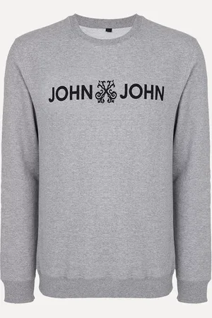 John John Moletom Masculino New Basic Logo Mescla