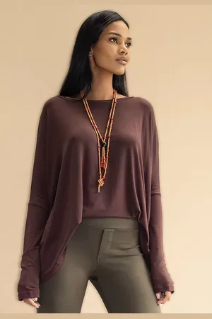Amazonia Vital Blusa Ampla Malha Morcego Manga Longa