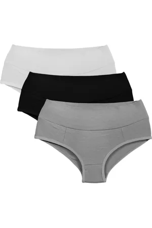 Sigh Kit 3 Calcinhas Cós Alto Em Cotton Lingerie Feminina Algodão Multicor
