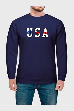 Benellys Moletom Gola Redonda Masculino Flanelado Estampa USA
