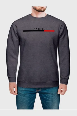 Benellys Moletom Gola Redonda Masculino Flanelado Estampa Paris Chumbo