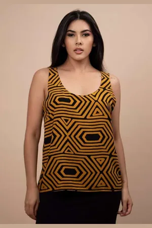 Amazonia Vital Blusa Regata Nhambu Viscose Estampa Geométrica Moça Bonita