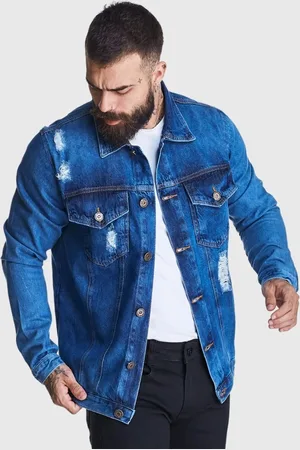HNO Jeans Jaqueta Jeans Premium Destroyed 4 Bolsos