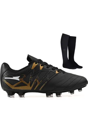 CALCADOS LGHT LIGHT Chuteira de Futebol Masculina Campo Grama Natural Bico Reforçado em Couro + Meião