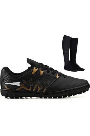 CALCADOS LGHT LIGHT Chuteira de Futebol Society Masculina Para Grama Sintetica Bico Reforçado em Couro + Meião