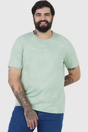 Malwee Plus Camiseta Masculina Plus Size Estampa Folhagem Em Malha Linho