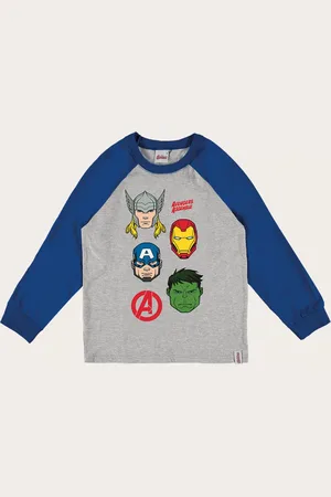 MALWEE KIDS Infantil - Camiseta Menino Manga Raglan Avengers® Malwee