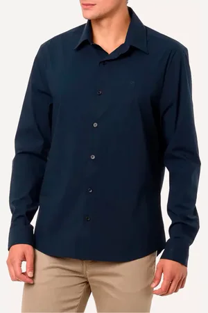 Calvin Klein Camisa Masculina Slim Essential Basic Logo