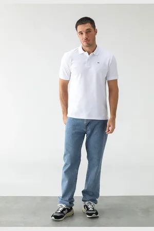 Tommy Hilfiger Camisa Polo Reta Icon Bordado Branca