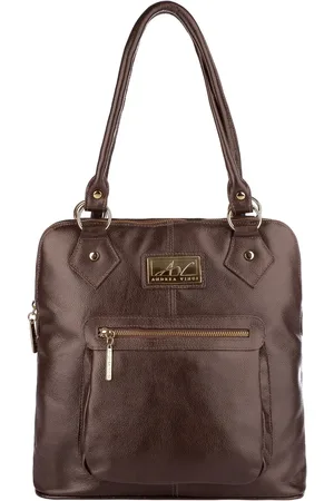 Andrea Vinci Bolsa mochila de couro liso Lívia - Café