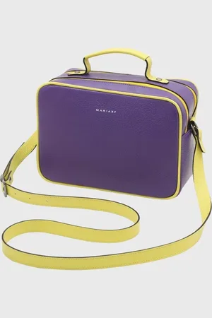 Mariart Bolsa Transversal de Couro Paraty Citrus/Blueberry