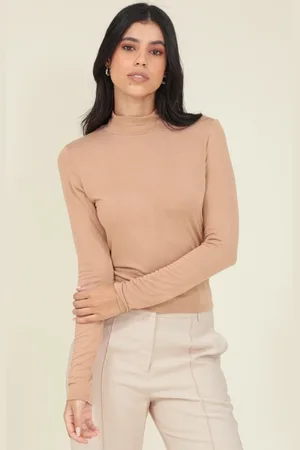 Pop Me Blusa Básica Malha Tricô Manga Longa Gola Alta