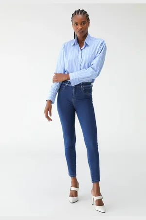SAWARY Calça Jeans Skinny Pesponto
