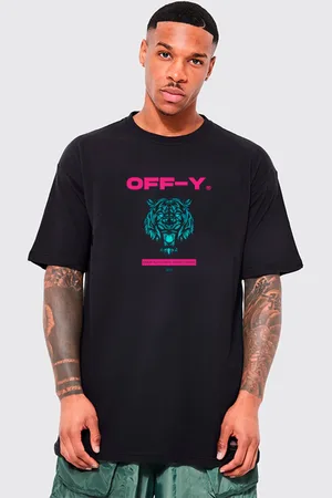 Prison Camiseta Oversized Streetwear Tiger Preta Off-Y