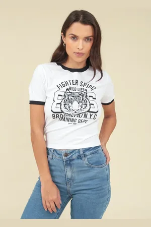 Pop Me Blusa em Cotton Manga Curta Tigre 86