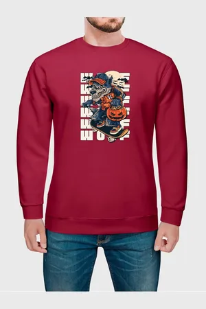 Benellys Moletom Gola Redonda Masculino Flanelado Estampa Wolf Skate