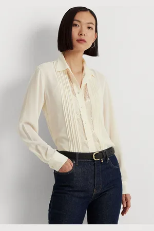 Ralph Lauren Camisa Franzida Off-White