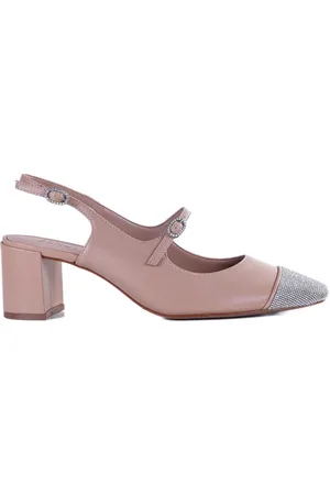 Schutz Sapato Feminino Slingback Bege/Cristal