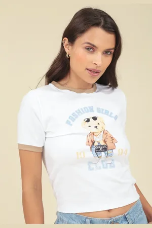 Pop Me Blusa em Cotton Manga Curta Ted Fashion