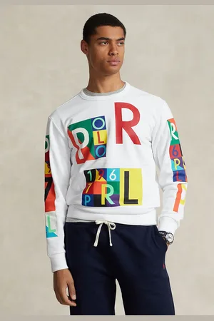Ralph Lauren Blusa de Moletom Flanelada Fechada Logo Branca