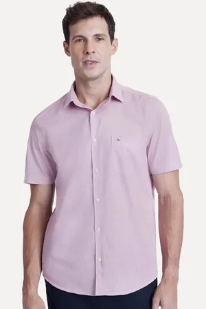Aramis Camisa Masculina Manga Curta Tricoline Micro Xadrez /Branca