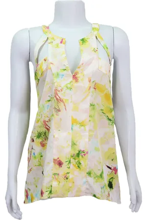 EMIGÊ Regata Canal Recortes Floral Multicolorida Produto Gentilmente Usado