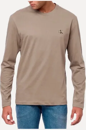 Calvin Klein Blusa Jeans Masculina Manga Longa New Logo Re Issue Médio
