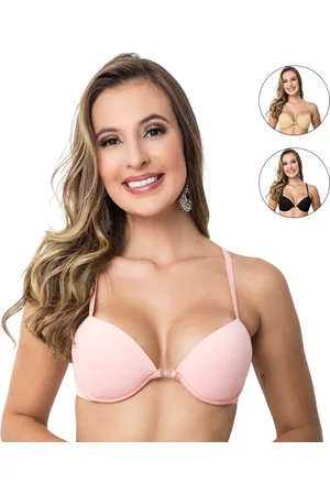 Gabi Kit 3 Sutiãs Nadadores Com Bojo Microfibra Alças Reguláveis Fecho Frontal Reforçado Soutien Confortavel Multicoloridos